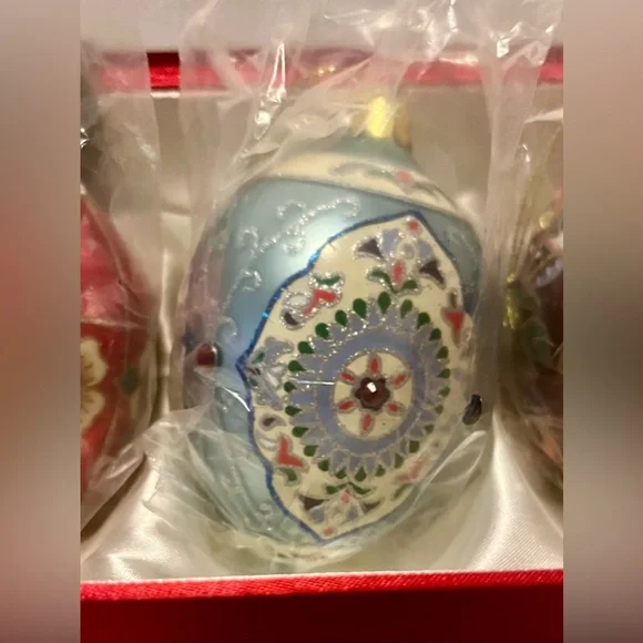 Joan Rivers Faberge Egg Ornaments Set of 4 NWT - Picture 5 of 15